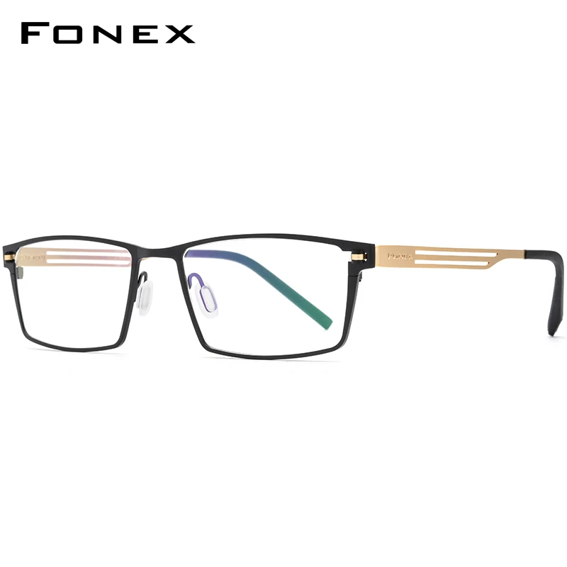 FONEX Pure Titanium Glasses Frame Men 2020 New Square Eyeglasses Frames Women Screwless Eyewear 8531