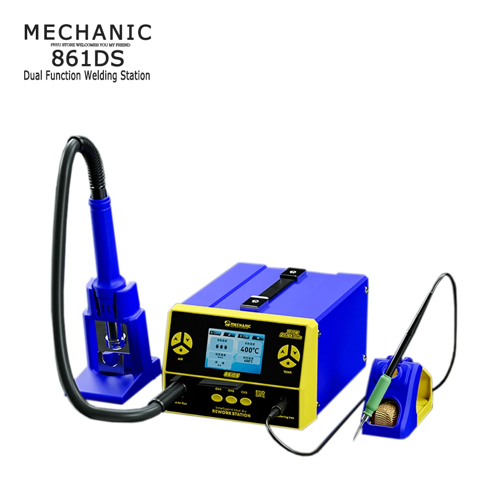 

MECHANIC 861DS 2 In 1 Dual Function Welding Station Induction Dormant Wind Gun Electric Soldering Iron Rework Repair Station