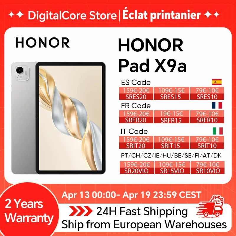 HONOR Pad X9a Écran LCD 11,5 pouces Taux de rafraîchissement 120 Hz 1,07 milliard de couleurs Luminosité 400 nit, Snapdragon 685 WIFI Octa-Core, 8300 mAh