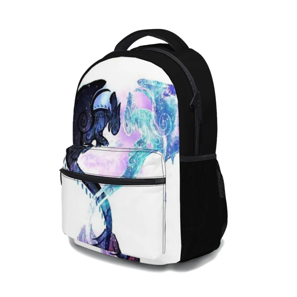 Mochila Dragon Heart desdentado e furia leve, grande capacidade, bolsa de livro moderna, vários bolsos, ajustável, 17 polegadas