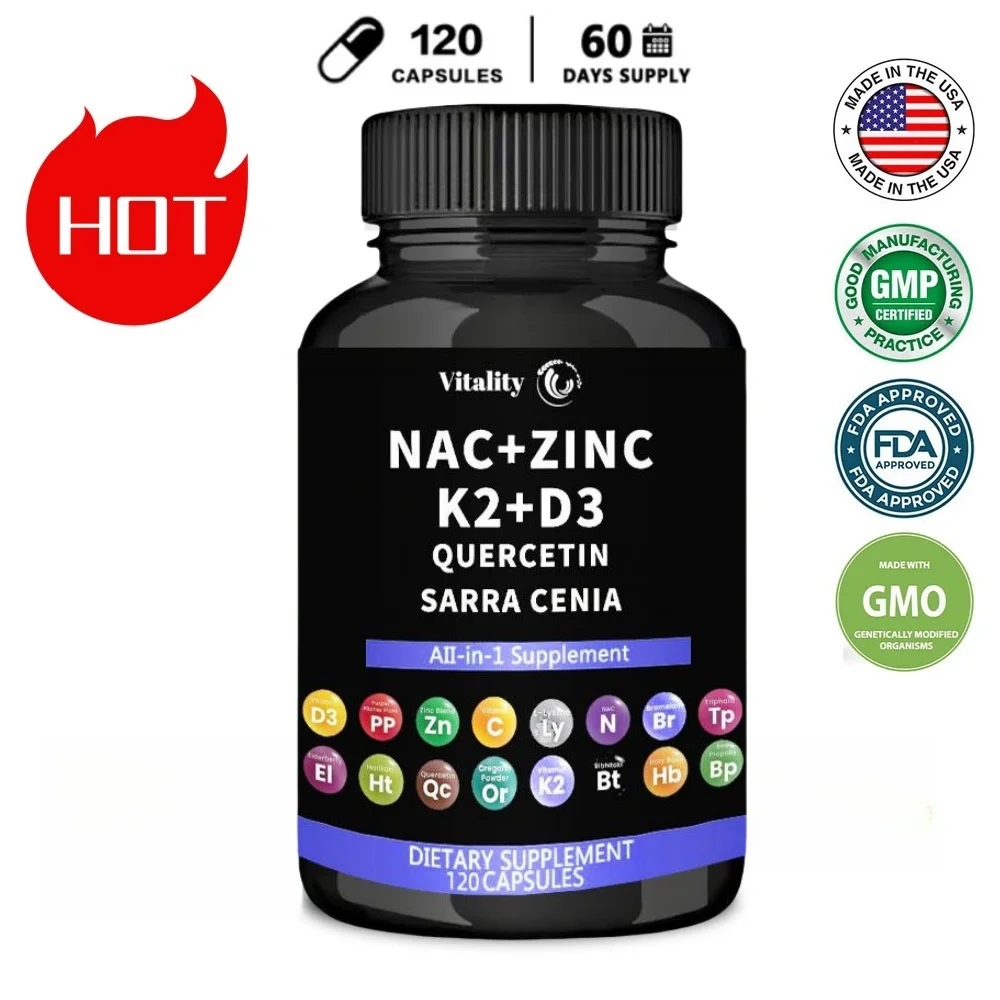 30/60/120 capsule NAC N-acetil cisteina Immune, salute respiratoria antiossidante glutatione integratori Non ogm, senza glutine