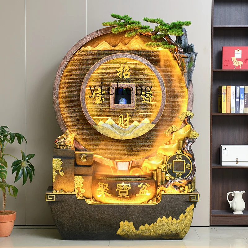 

ZC landscape water wall cornucopia entrance golden toad water curtain wall store opened high-end ornaments