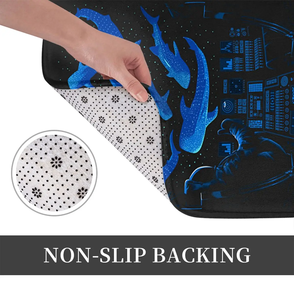 Astronaut Ocean Whale Shark Swimming Non-slip Doormat Floor Mat  Carpet Rug for Kitchen Entrance Home Living room Footpad Mats