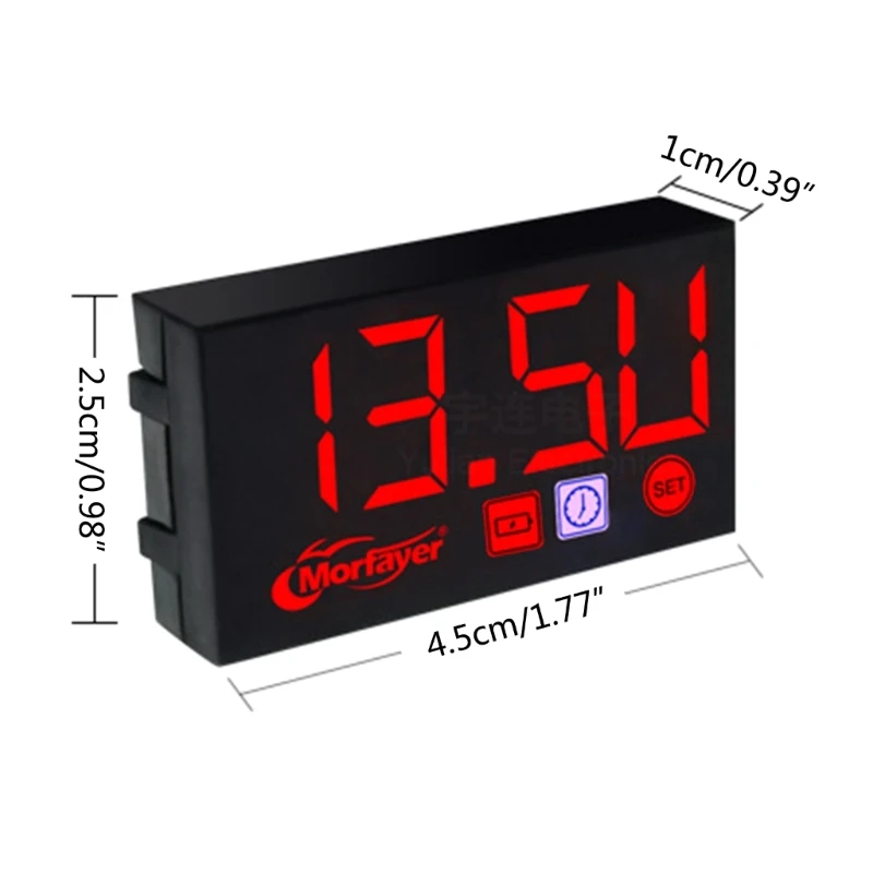 12V Motorcycles Digital Clock Voltmeter Thermometer Motorcycles Accessory 3 In 1 Electronic Meter Waterproof D7YA