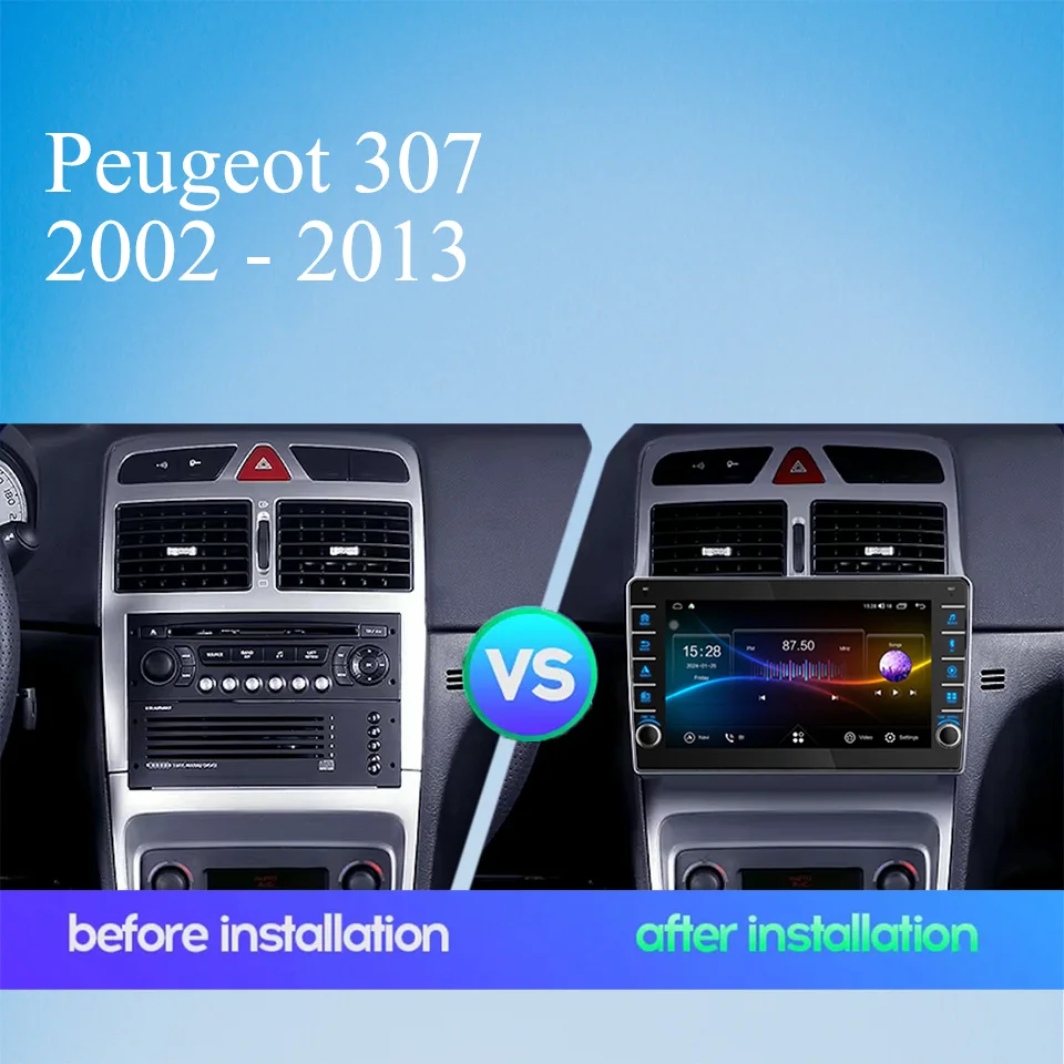 Carplay For Peugeot 307 2002 - 2013 Car Multimedia Video Music Gps Navi Monitor Auto Radio Head Unit Tape recorder DVD Cassette