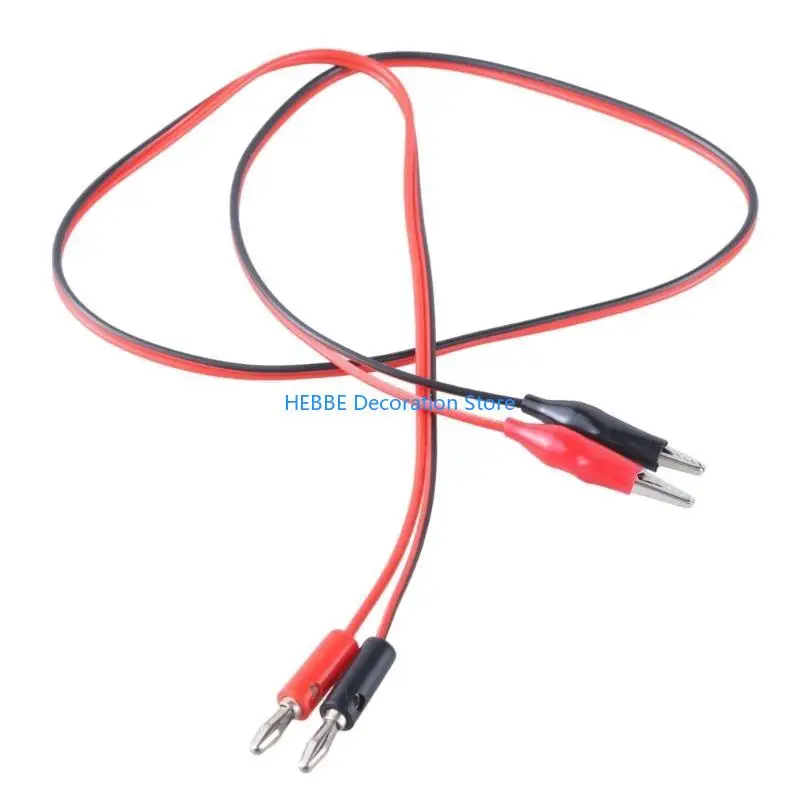 B0KC Alligators Clips Electric Test Leads Double-ended Crocodiles Test Clips 2 Color Electrical Jumper Wire Power Test Cable 1M