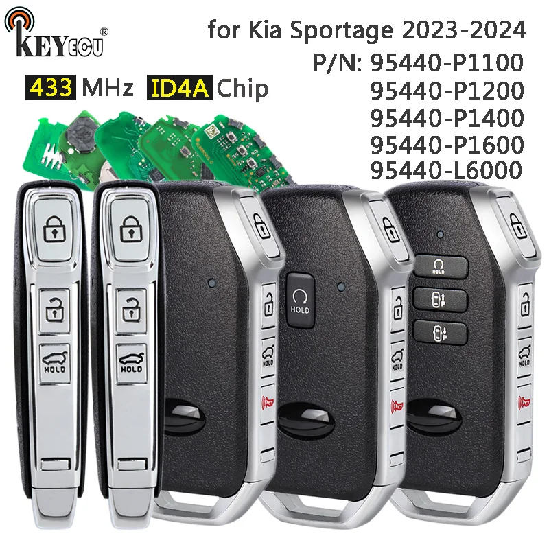 

Чип KEYECU 433 МГц, 4 А, арт.: 95440-L6000 P1100/P1200/P1400/P1600, умный дистанционный брелок без ключа для Kia Sportage 2022-2024