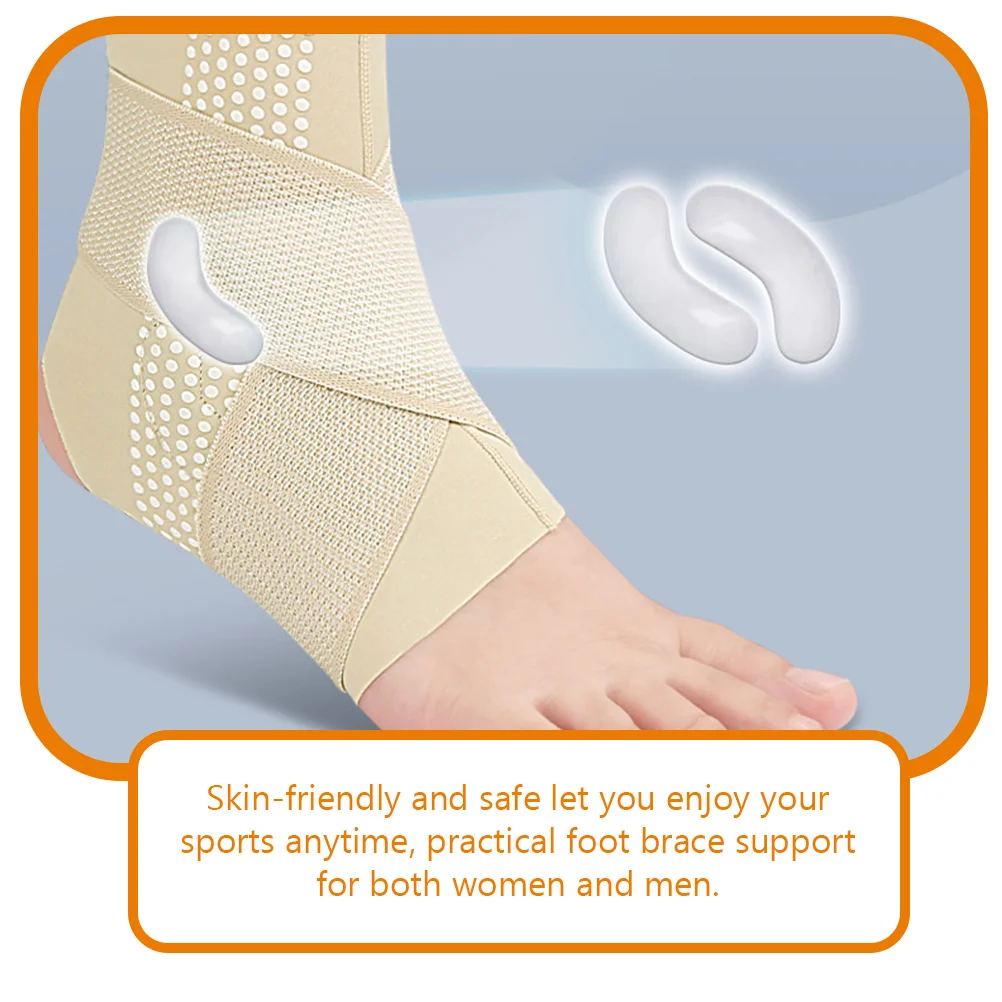 

Ankle Brace Skin Color M Size Breathable Compression Support for Sprained Ankle Men Women Sports Sleeve Guard