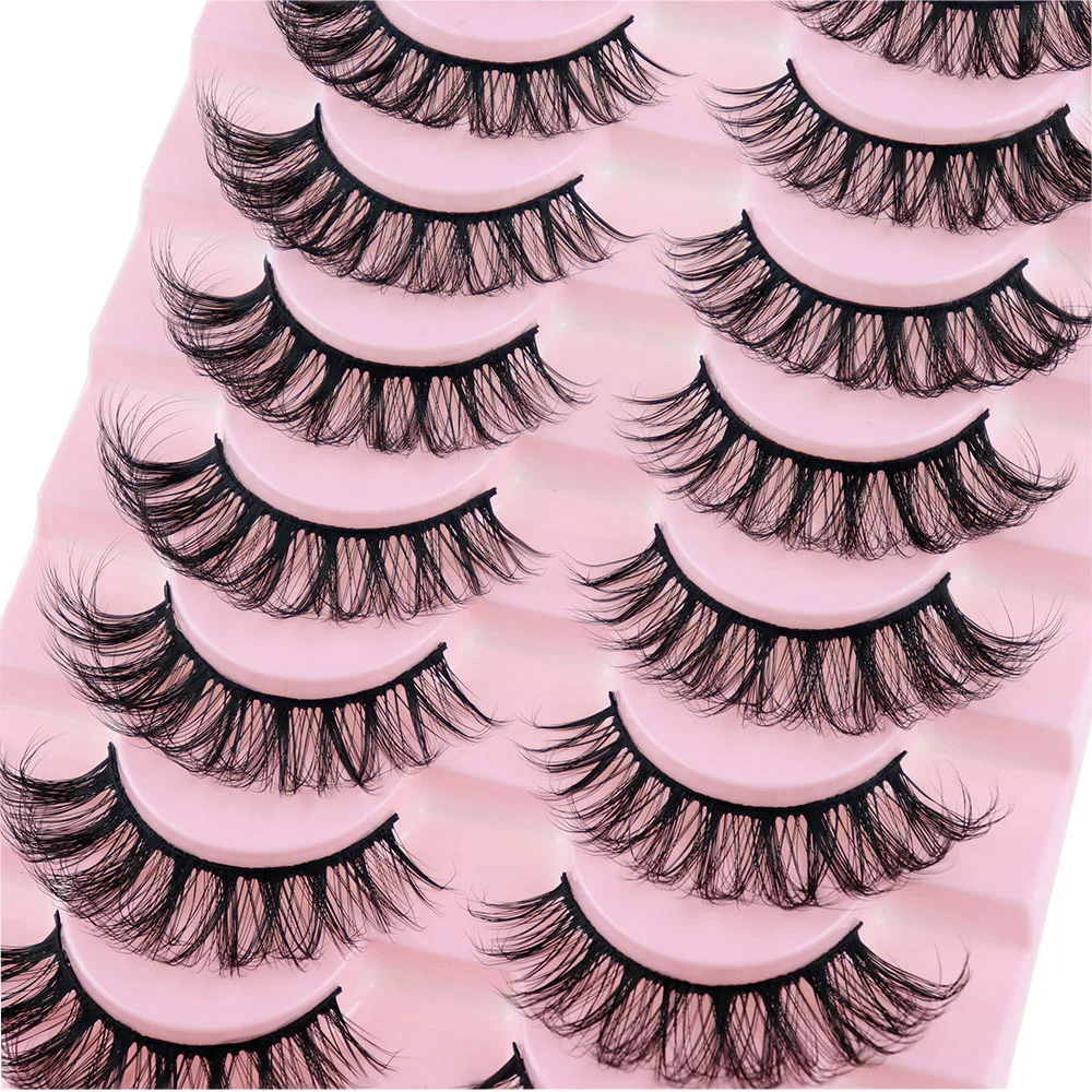 5/10 paia 3D Faux Mink Lashes Fluffy Soft Full Thick Wispy Natural long ciglia finte ciglia ricci ciglia all'ingrosso