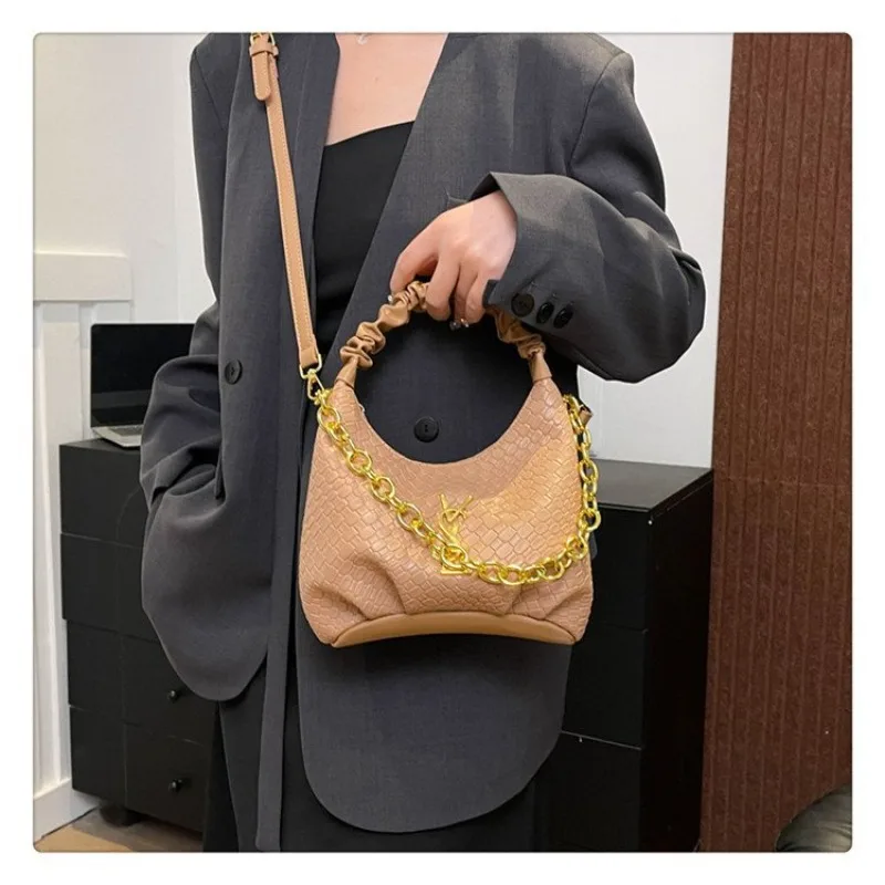 

2025 New Women's Crossbody Bag - Korean Style Shoulder Purse, Handheld Tote, Minimalist Designer Bag, Casual/Office, Black/Beig