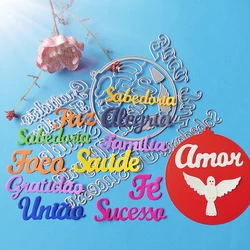 12 Portuguese Phrases Round Hang Tag cutting dies scrapbook decoration embossed photo album decoration card making DIY crafts