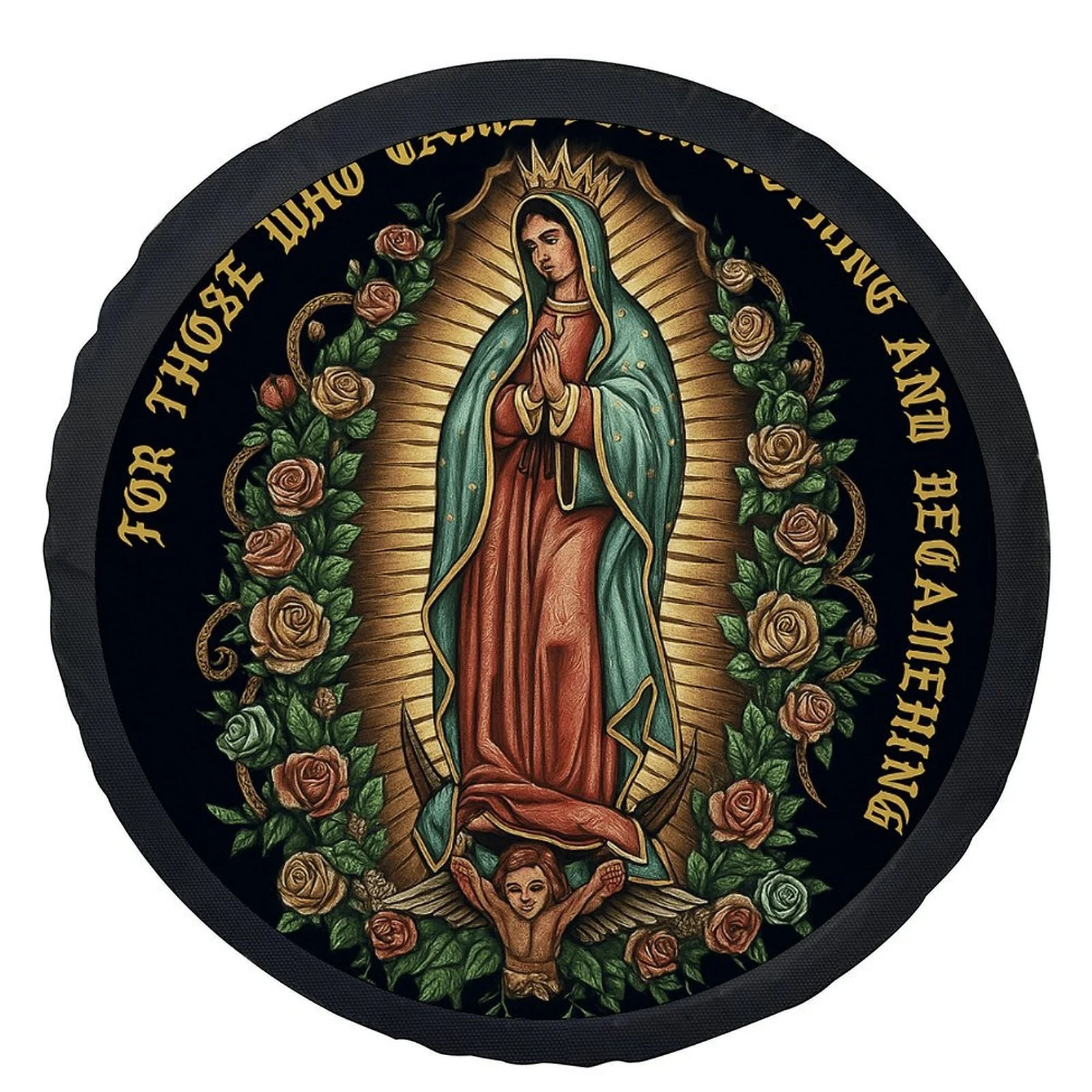 

Дева Мария Богоматери Гваделупской покрышка для шин Религиозная защита колеса Прочная