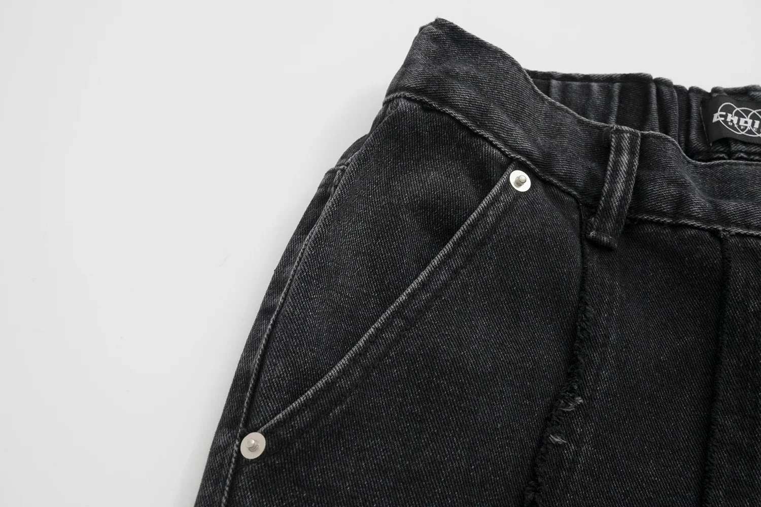 Jeans largos listrados para homens e mulheres, rua alta, franja preta larga, calças retas, jeans casual, vintage, novo