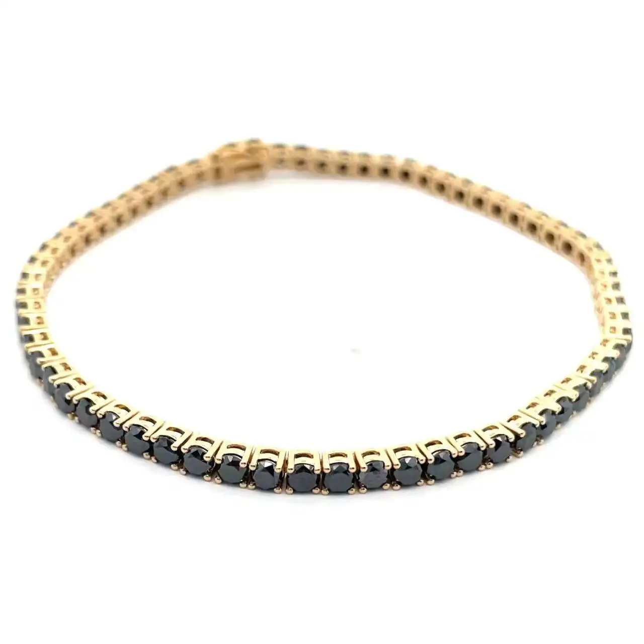 S925 necklace Moissanite DiamondX 18k Yellow Gold 8.27ct VVS Black Lab Diamond Tennis Link Chain Bracelet for Women