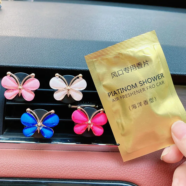 

Car Air Outlet Perfume Clip Exquisite Diamond-studded Butterfly Air Conditioning Outlet Jewelry Goddess Car Aromatherapy Clip