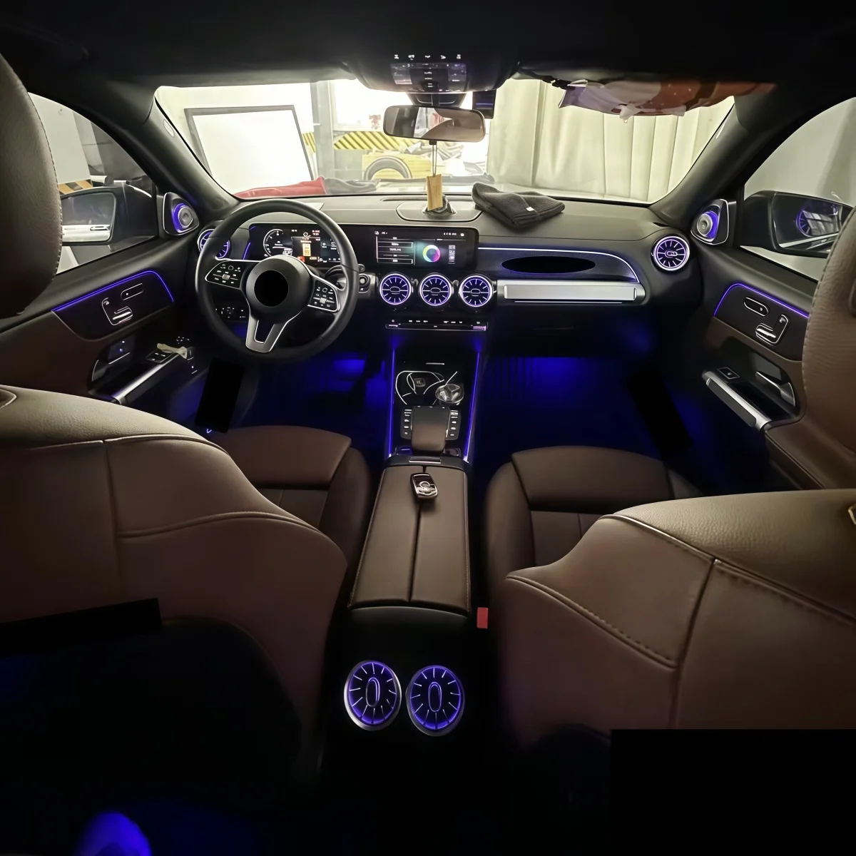 Car LED Ambient light for Mercedes Benz GLB X247 GLA B-class W247 Door light guide strip 64 color Vent Atmosphere Screen control