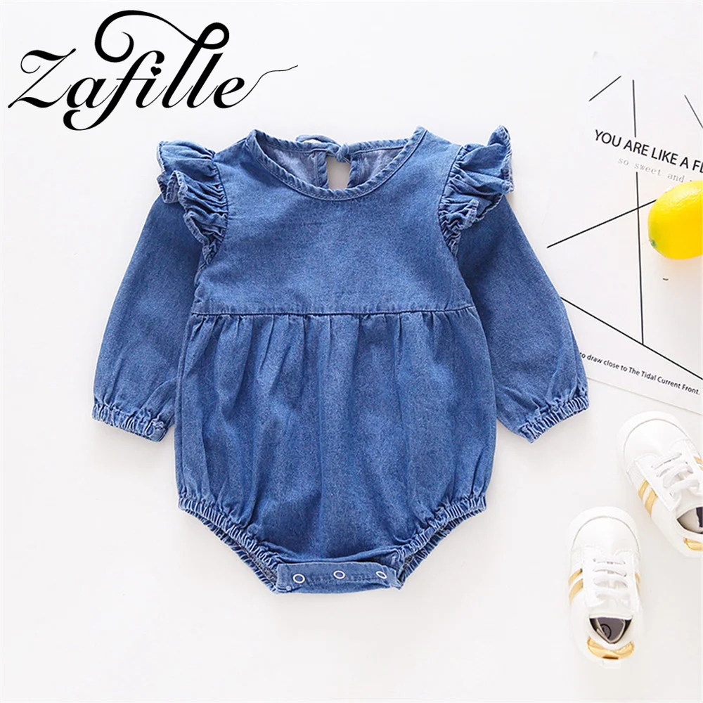 ZAFILLE Denim Brother And Sister Outfits For Kids Boys Girls Clothing Bodysuit Solid Long Sleeve Baby\'s Rompers Toddler Costume