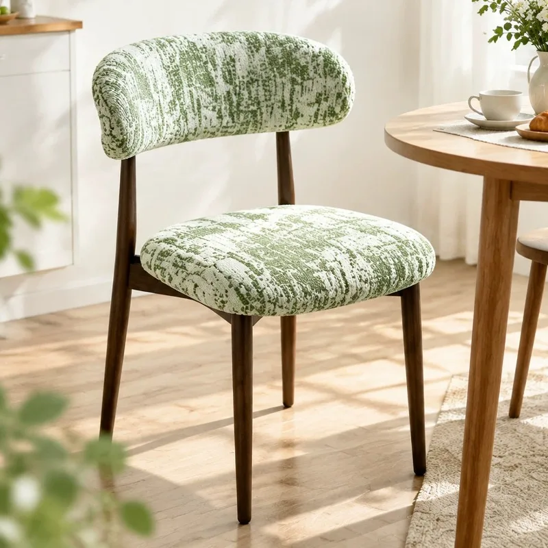 Chenille Split Chair Slipcover Elastic Horseshoe Dining Chair Cover C-Shape Backrest Seat Cover Furniture Protector Home Kitchen