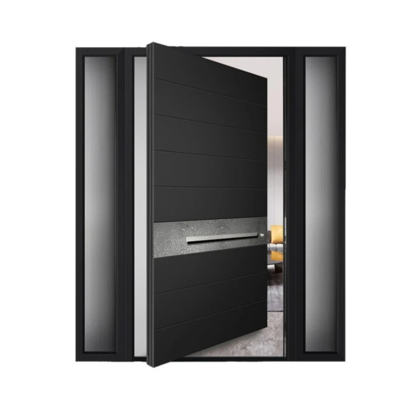 High-end cast aluminum off-axis villa double-opening central axis system entrance door