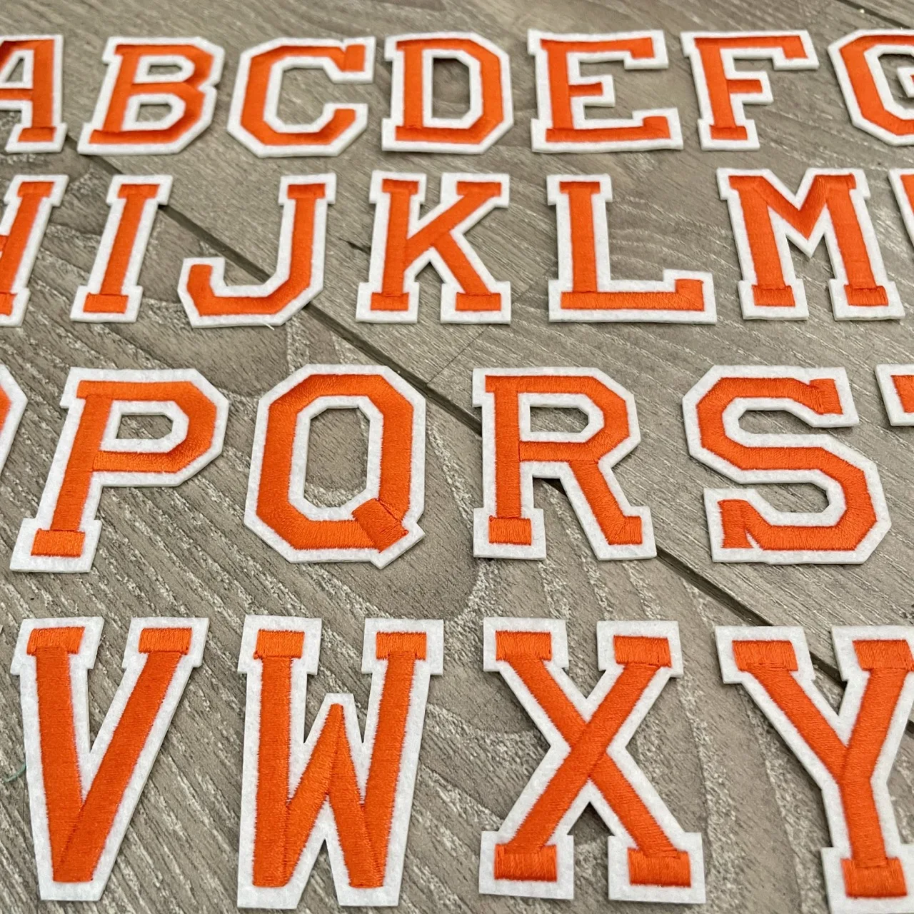 5CM Orange Letter Patches Embroidered Patch Iron on For Clothing DIY Accessories Alphabet ABCD EFG HIJK LMN OPQ RST UVW XYZ