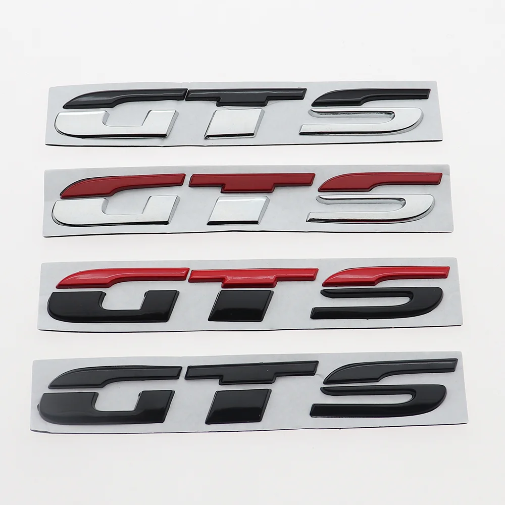 1PC 3D Metal GTS Car Logo Badge Tail Decoration Sticker Rear Trunk Emblem Styling Auto Decal  car sticker emblem