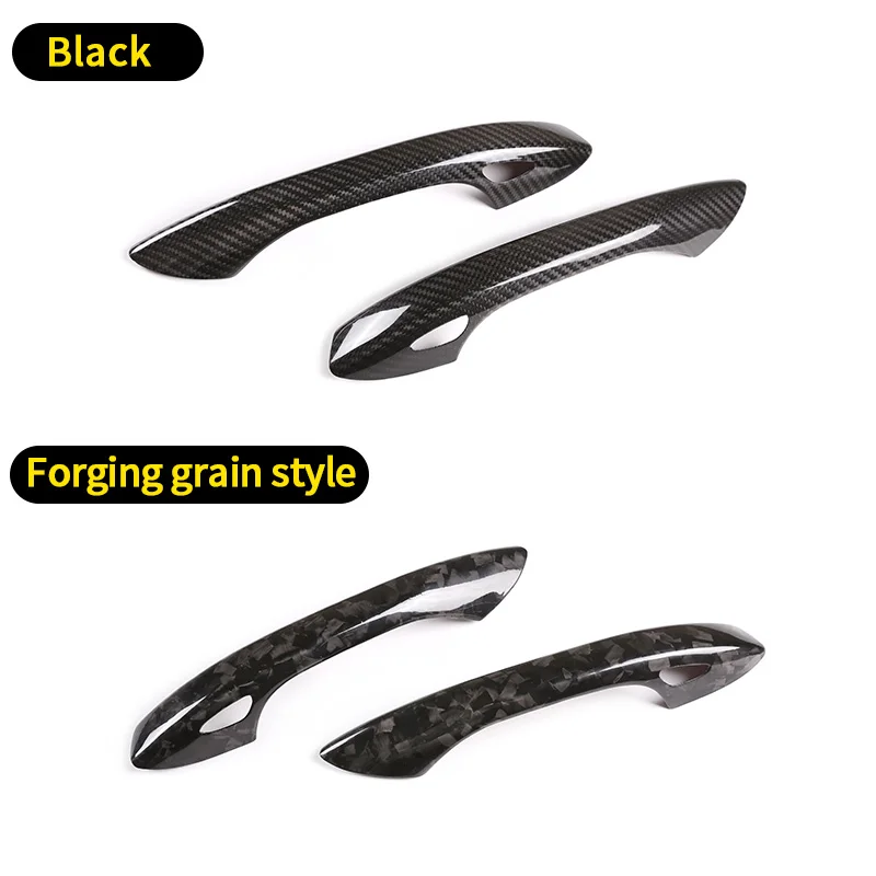 For Porsche 718 911 Boxster Cayman Car Exterior Door Handle Cover Doorknob Shell With Sensor Hole Real Carbon Fiber Accessories