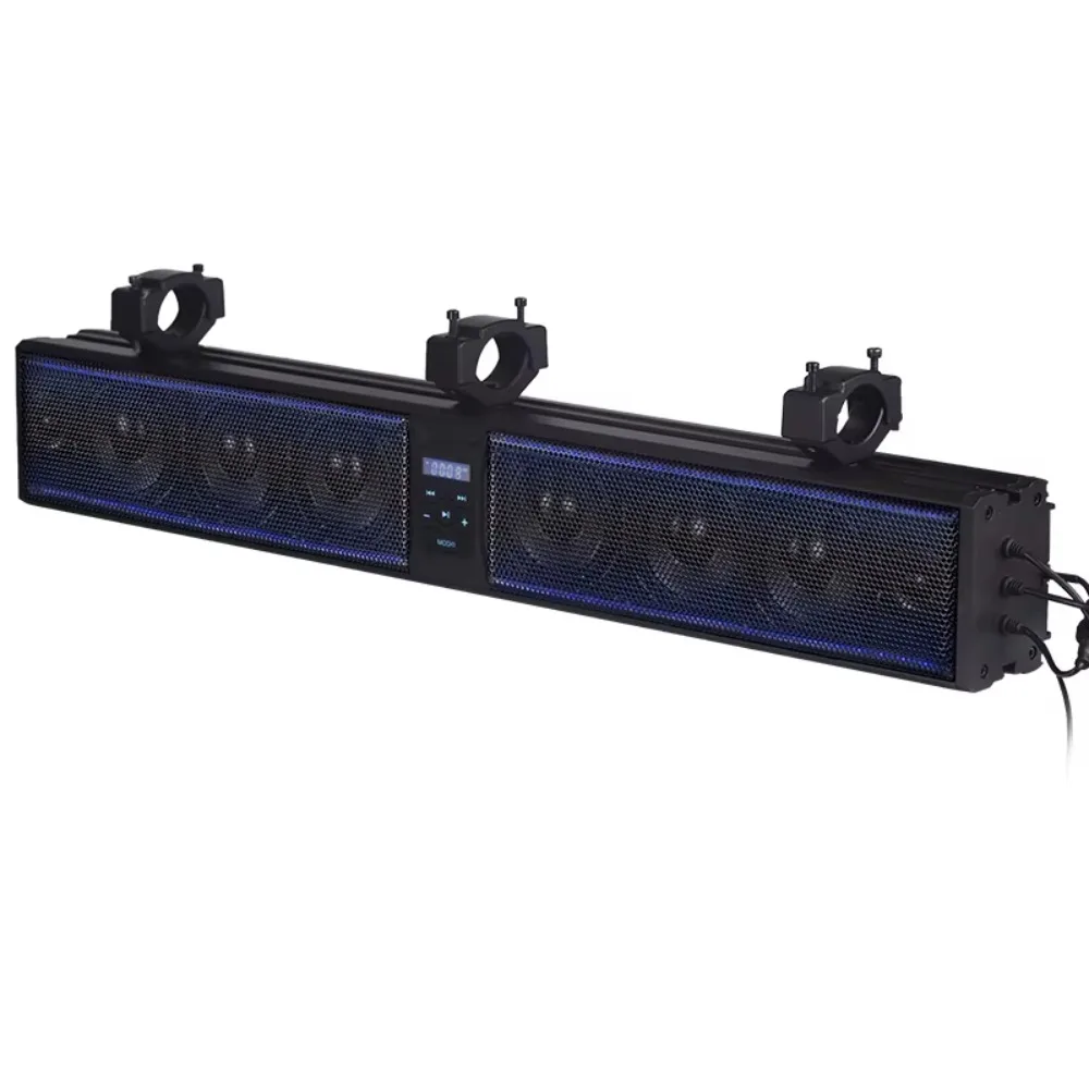 Sound bar audio system UTV ATV SSV marine golf custom universal roof BT elevated 8 speaker package anti-theft IP65 waterproof