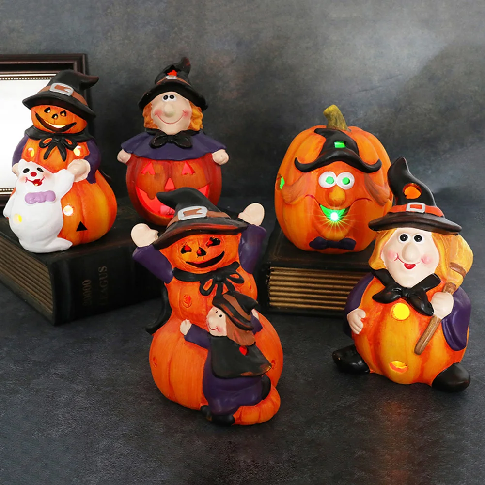 

LED Luminous Pumpkin Witch Halloween Decorative Light Bedroom Night Light Table Lamp Halloween Party Props Gifts for Children
