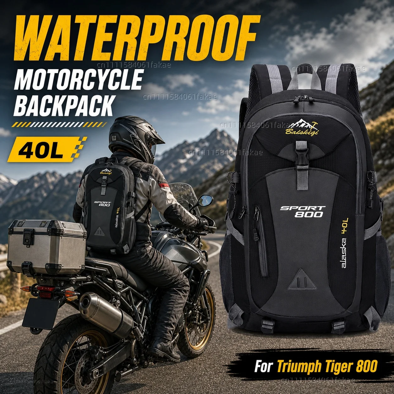 

For Triumph Tiger 660 800 900 GT PRO Rally Explorer 1200 1200 XCA XC Motorcycle Backpack 40L Waterproof Travel Backpack Outdoor