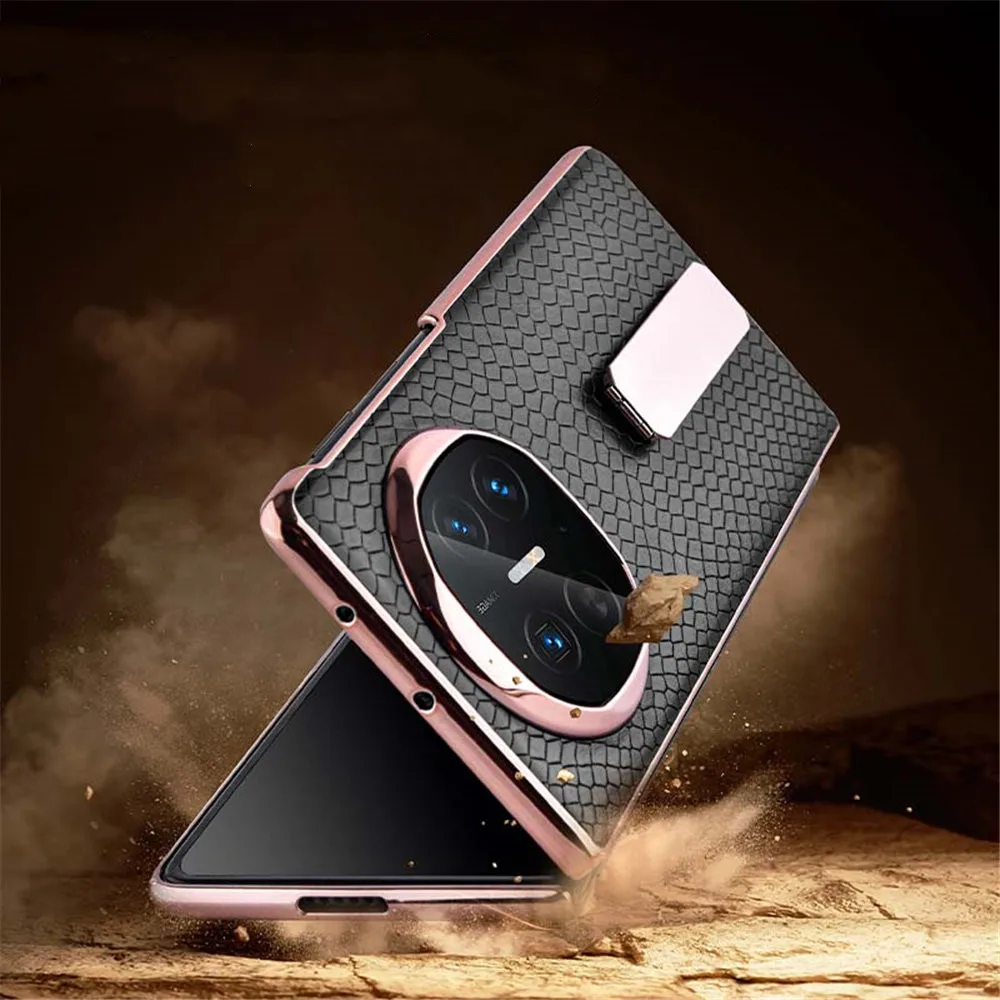 حافظة جلدية من جلد البقر الطبيعي الفاخر لهاتف هواوي ميت X6 X5 X3 غطاء حامل بنمط بيثون