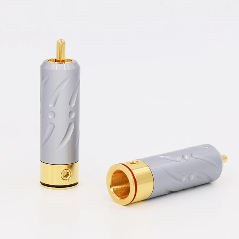 

Piece High Quality VR109G Pure Copper Gold Plated RCA Plug Connector hifi Audio RCA Plug connector audiophile cable Plug