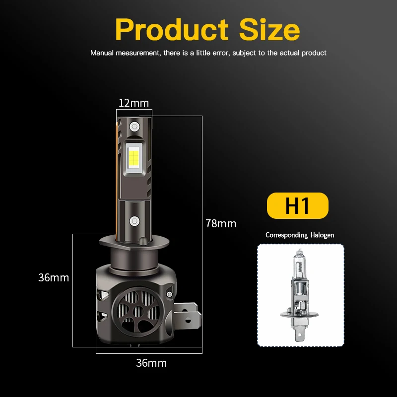2pcs 20000LM CANbus 1:1 Mini Size Wireless LED H1 Headlamp Bulb For Infiniti M35 2005 2006 bulbs H1 led Low Beam headlight DC12V