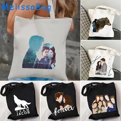 Film classico The Twilight Saga Edward e Bella Teen Wolf Fan Regali Borsa a tracolla in tela Borse in cotone Shopper Harajuku