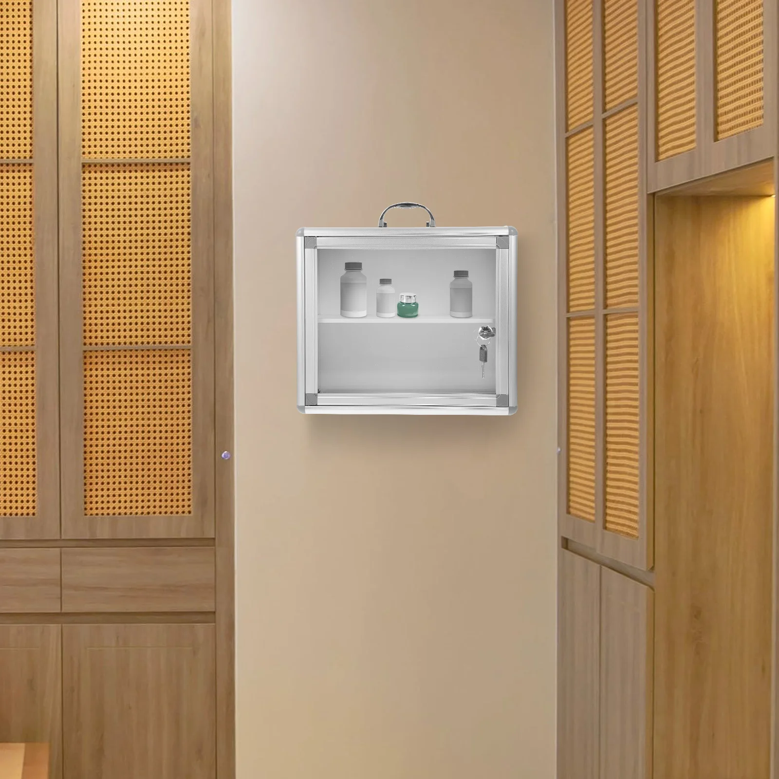 صندوق دواء ذو سعة كبيرة منظم حقيبة إسعافات أولية محمولة تخزين متعدد الوظائف لملحقات الحبوب صندوق دواء قابل للقفل #4