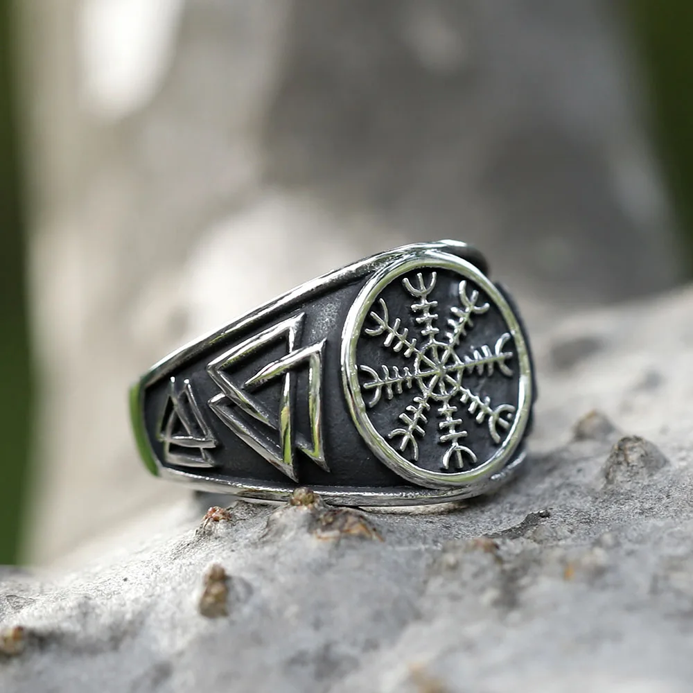 NEW Men's 316L stainless-steel rings Viking Odin Trinity Celtic knot RING for teens Amulet Jewelry Gift free shipping