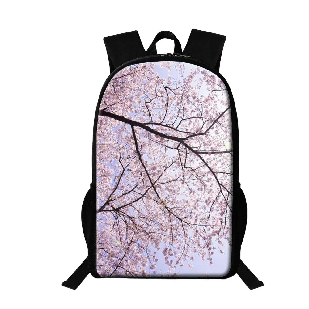 Cherry Blossoms Flower Backpack Girls Daily School Bags Women's Stylish Rucksack For Traveling Female Large Capacity Backpack