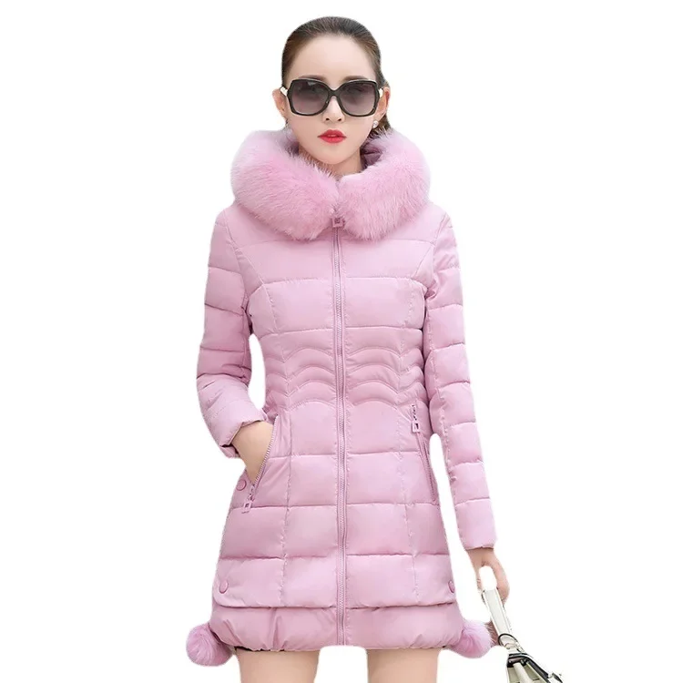 Parkas à capuche pour femmes avec grand col en fourrure, veste d'hiver pour femmes, optique chaude, manteau en coton, mode décontractée féminine, OupillR006, 2024