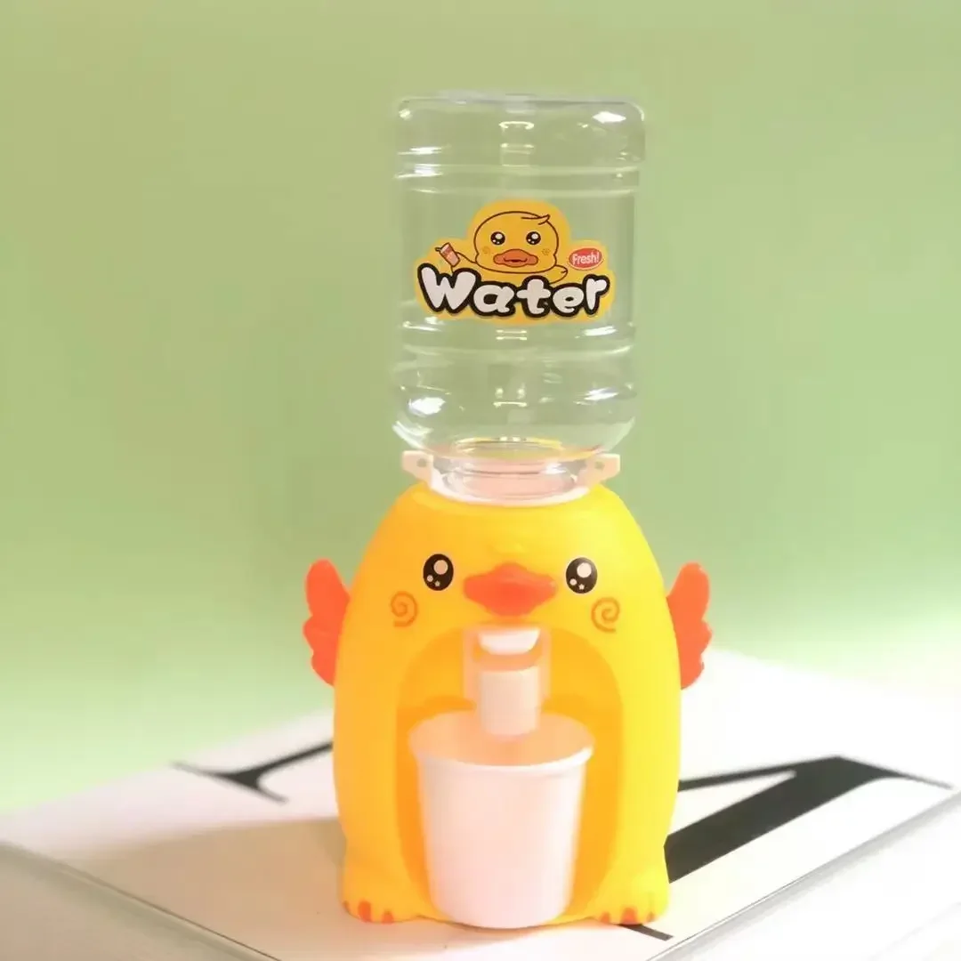 Mini Water Dispenser Cute Baby Toy Drinking Water Cooler Lifelike Children Cartoon Simulation Device for Kid Home Decor Ornament