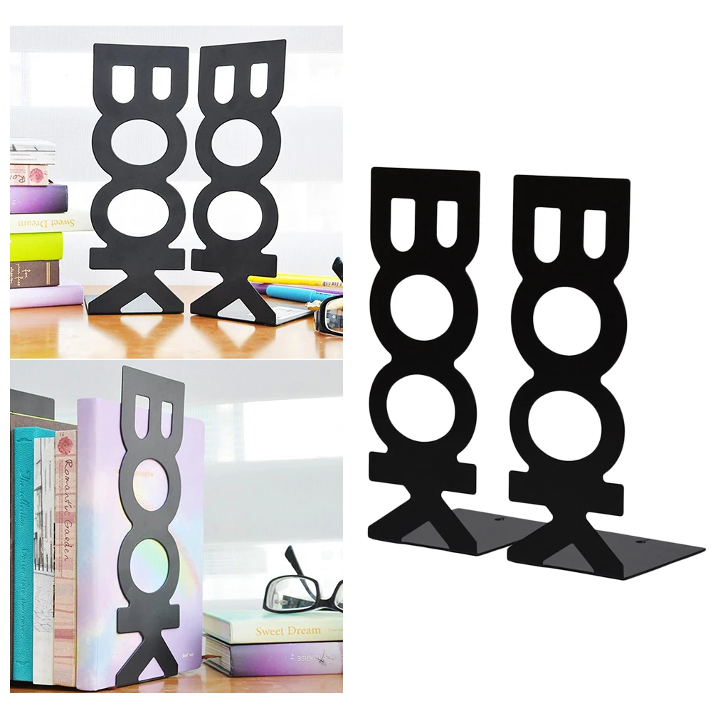 

Metal Bookends Retro ganiser Keeps Books Creative Bookends Stationery Vertical Anti Rust Sturdy Metal Frame Study Room Decor