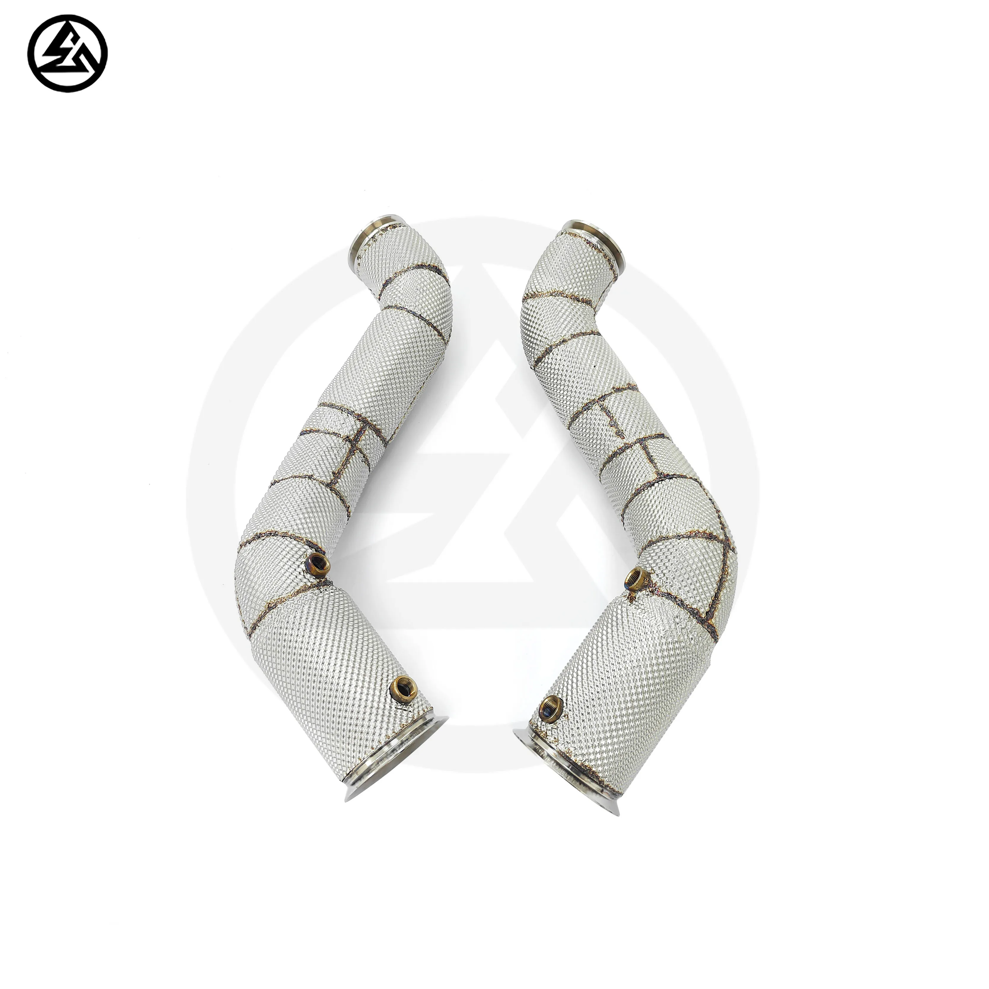 أنابيب سفلية من الفولاذ المقاوم للصدأ للسباق الرياضية لـ Mclaren GT 4.0TT 2018-2023 V8 ماسورة عادم مع أعواد حرارية