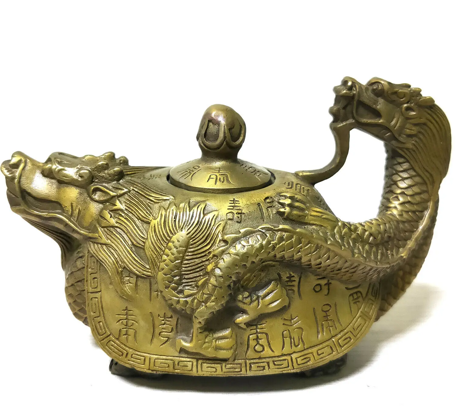 collectable Decoration Exquisite Old Chinese COPPER HANDWORK DRAGON TEA POT