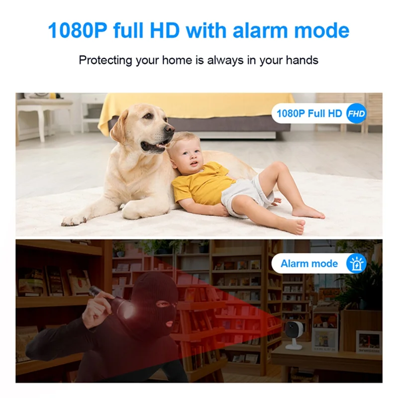 2025 جديد-المنزل الذكي 1080P HD واي فاي كاميرا مراقبة الطفل أمن صغير محمول الصوت الأشعة تحت الحمراء للرؤية الليلية كشف الحركة #4