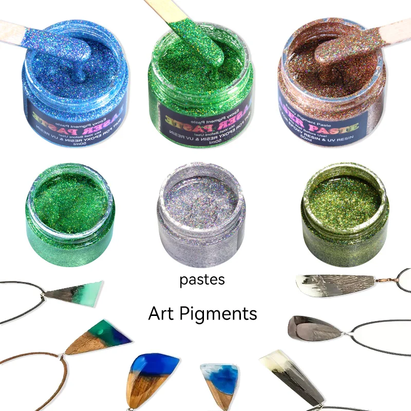 Epoxy Resin Laser Pigment Paste Set - Opaque Resin Art Mica Powder Paste, Multipurpose DIY Arts Additive for Acrylic & Woodworki