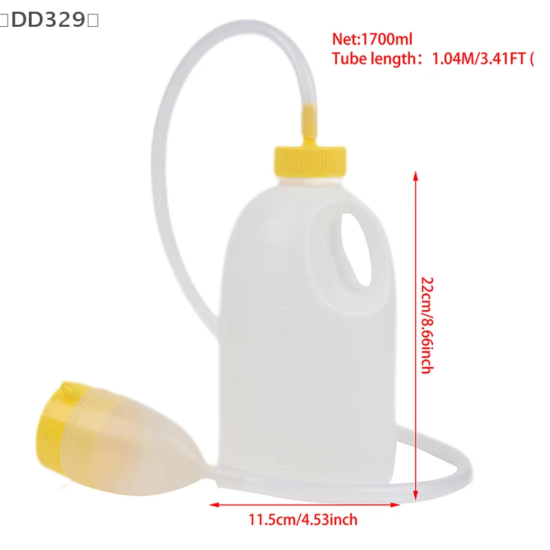 〔DD329〕 1700mL Portable Urinal Elderly Bedside Commode With Thick Plastic Design Urinal Tube Bottle Night Drainage Container