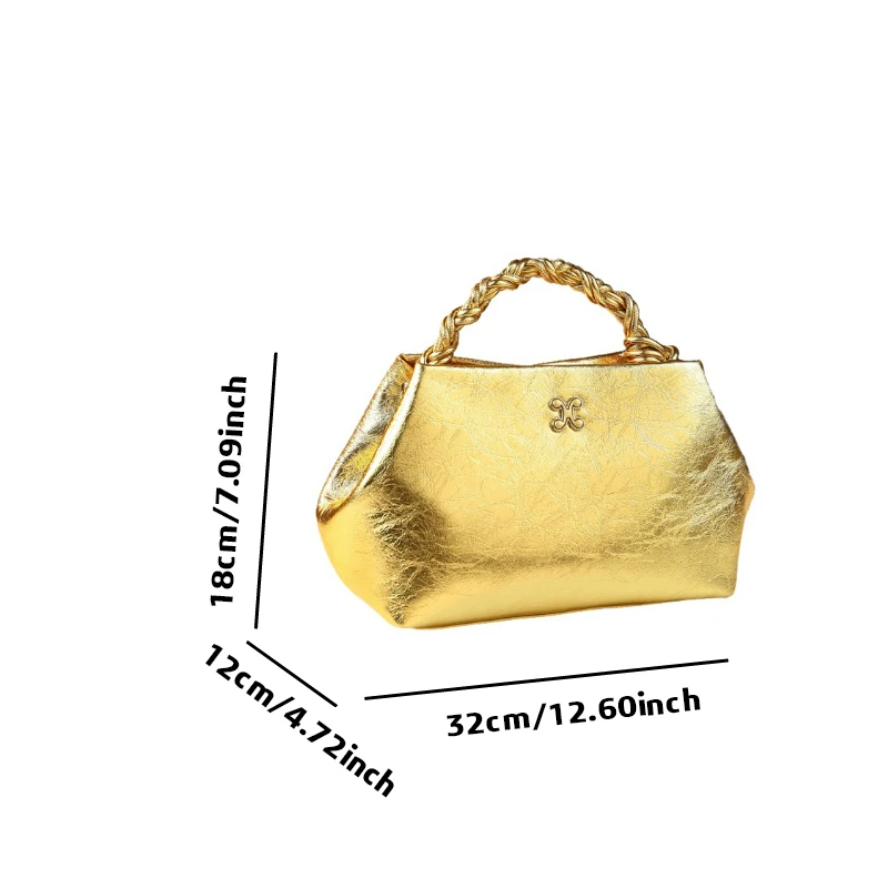 2026 New Metallic Luster Hexagonal Shoulder Bag Women, Fashionable Woven Handbag, Crossbody Bag with a High-end Trendy Feel