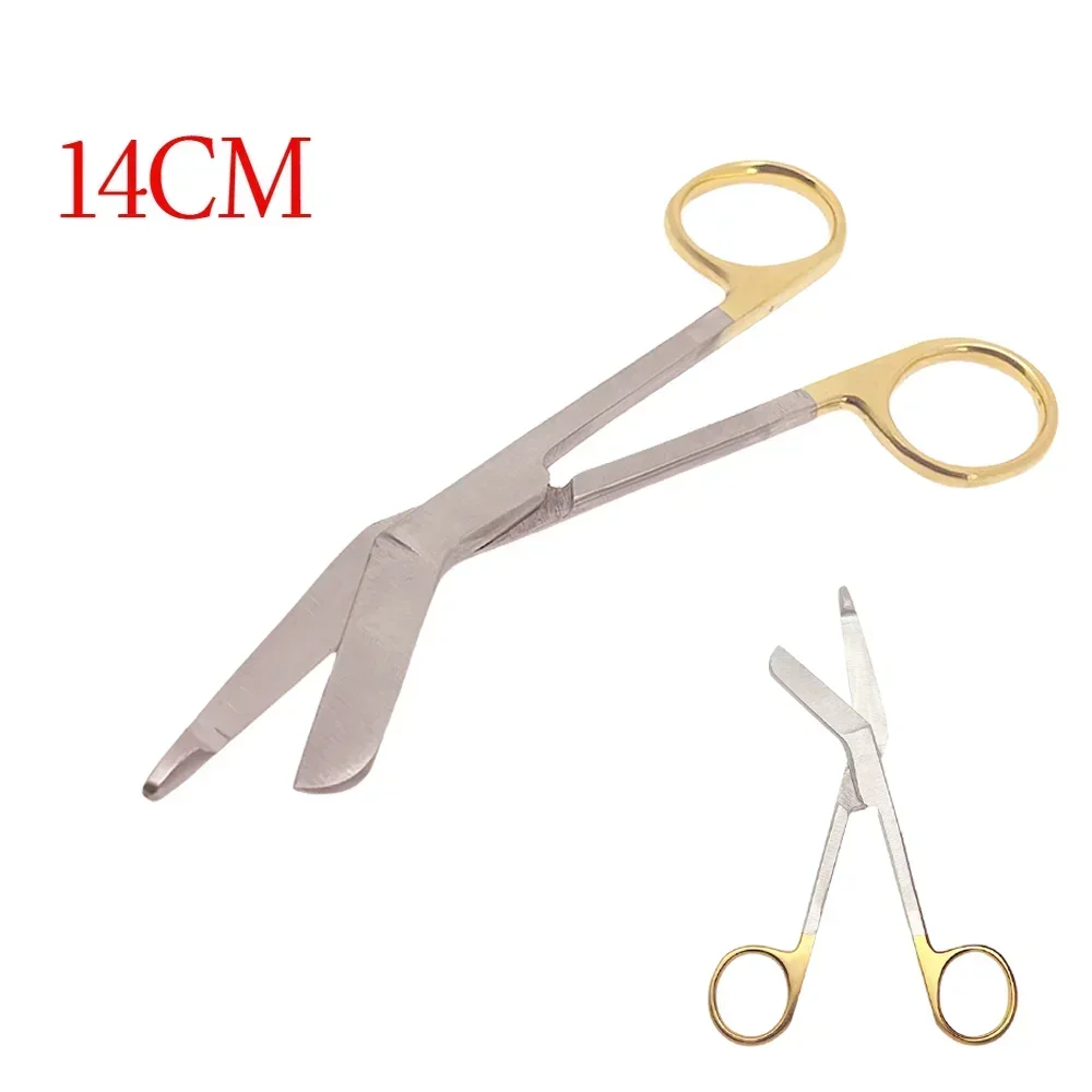 

Stainless Steel Bandage Scissors 14Cm Nursing Medical Gold Scissors for Home Use First Clinical Care Orthopedic Scissors