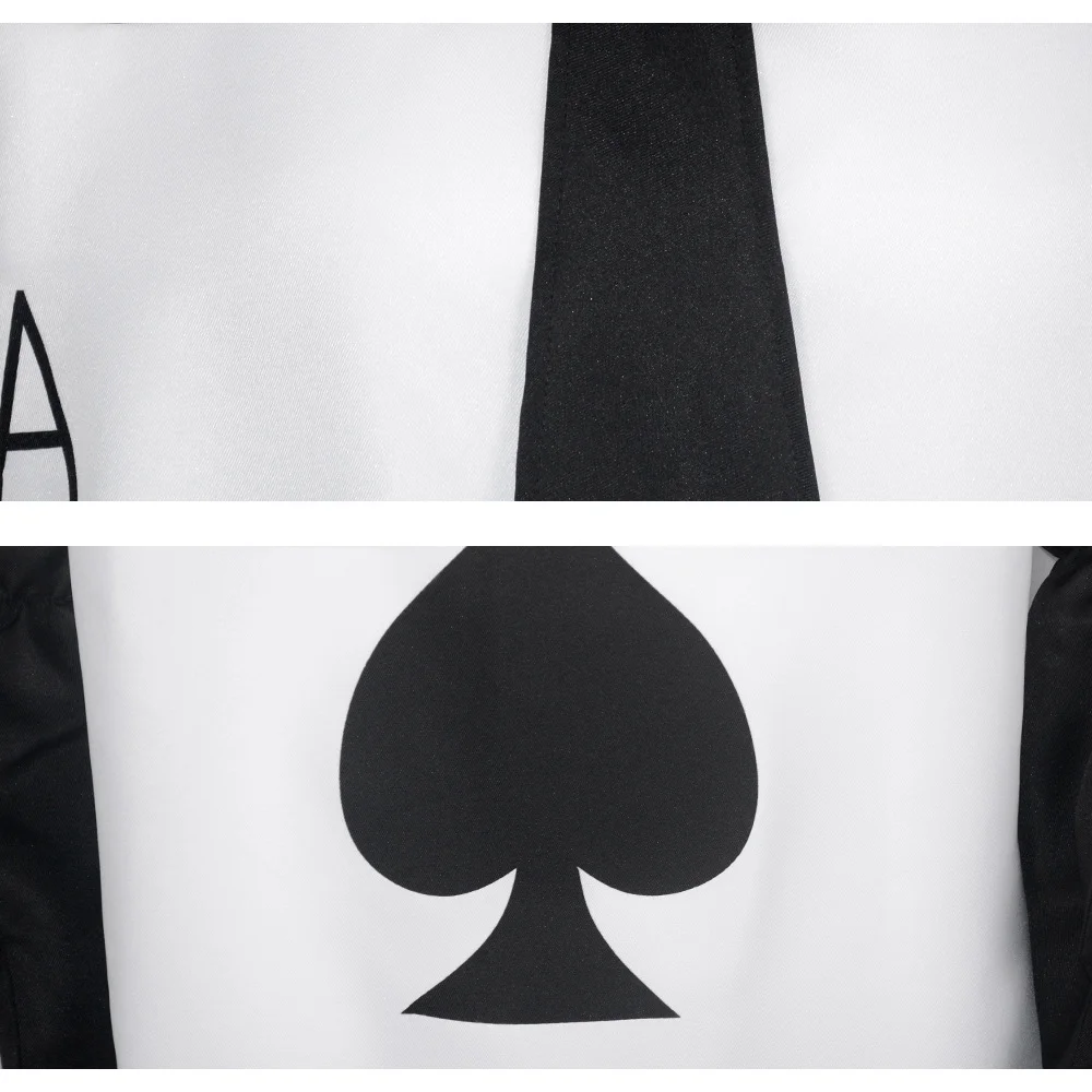 Anime Ace Poker Cosplay Costume Adult Unisex Cards Spades Soldier Coat Performance Suit Halloween Jumpsuit Outfit Party