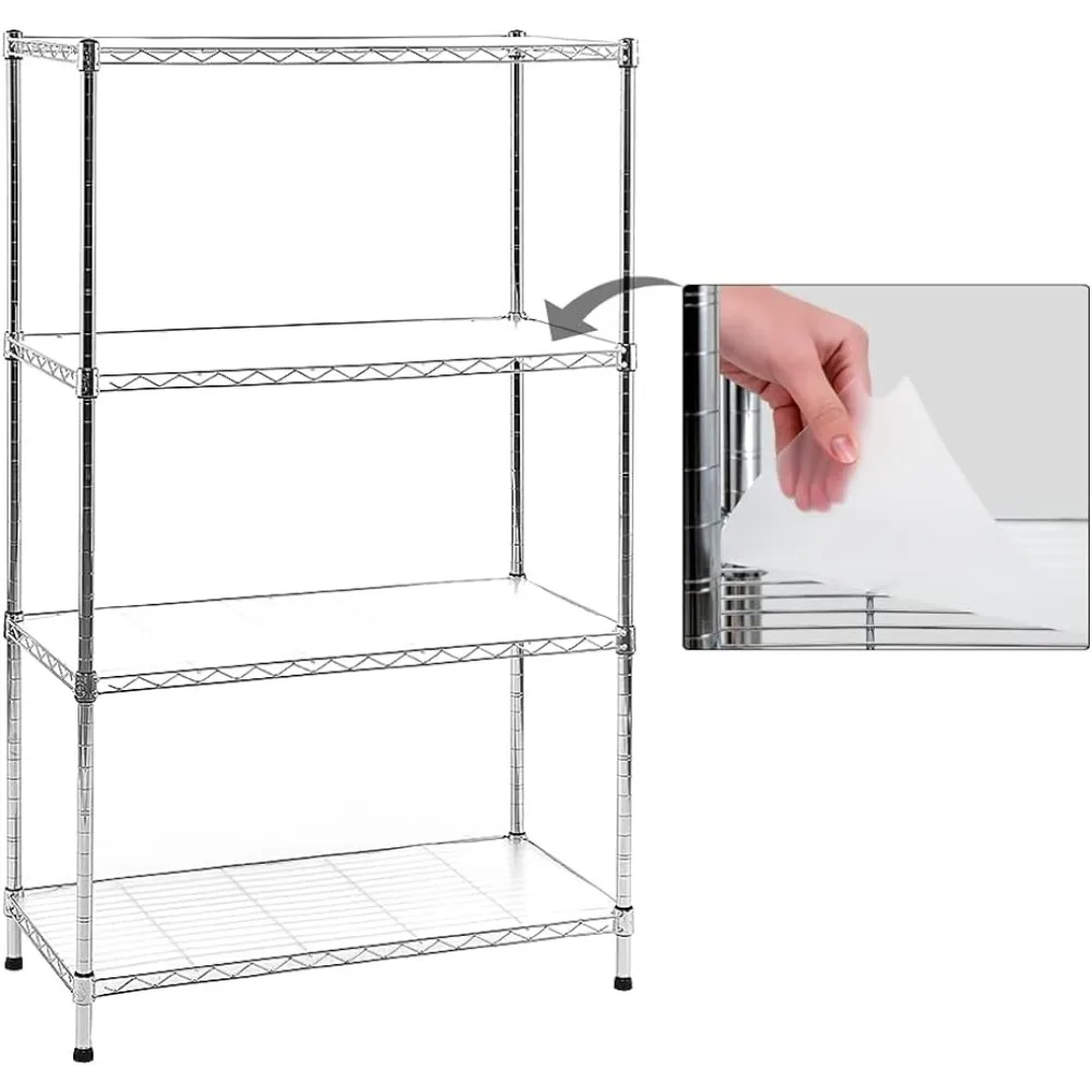 4-Shelf Shelving Unit With Shelf Liners Set of 4 Kitchen Storage & Organization Adjustable Shelves Freight Free