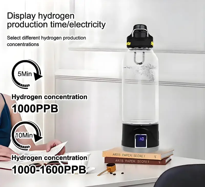 Best Portable 1L Sport Hydrogen Rich Alkaline Water Bottle Generator SPE PEM New technology Hydrogen Water Cup