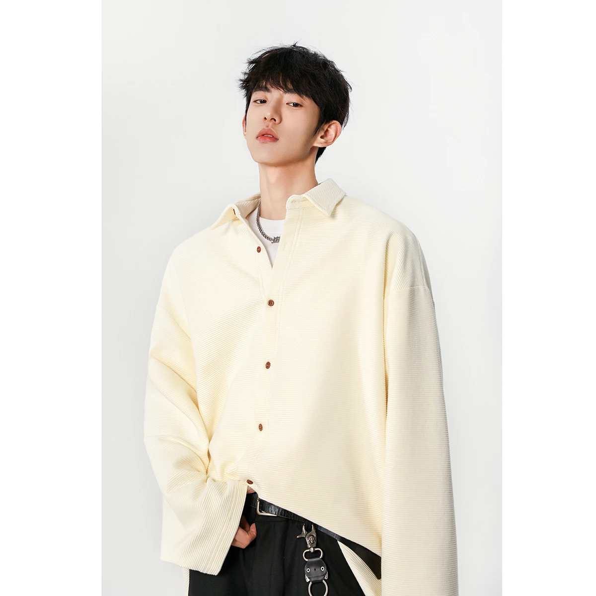 

Bla Casual Long Sve irt Men's Spring Autumn High Sensation Cool Cleanfit Color Leisure irt Jaet